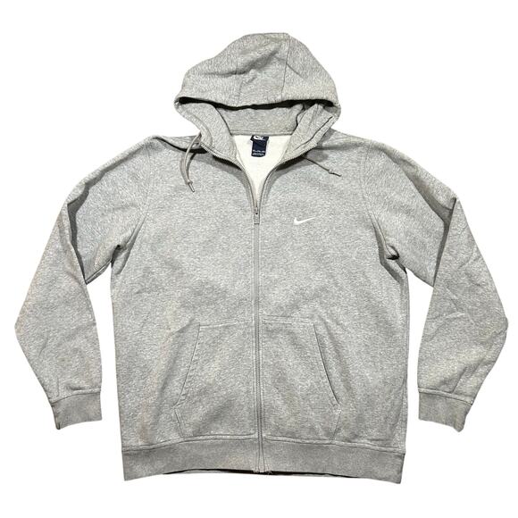 Y2K Nike Full Zip Hoodie Sweatshirt Gray 2XL Men - Picture 1 of 5